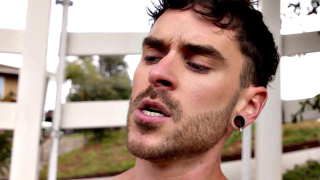 Seduced otter barebacked outdoors tasting jizz