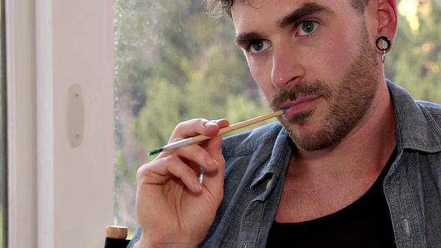 Seduced otter barebacked outdoors tasting jizz