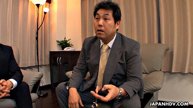 Hot woman Reina Misaki gets two big cocks