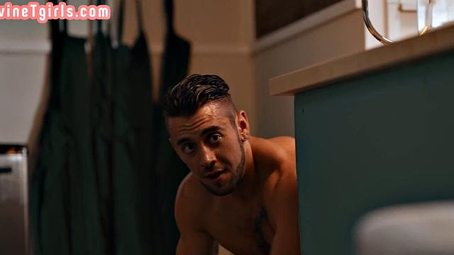 Divine smalltitted TS bareback fucked by customer