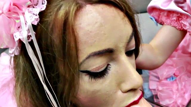 Trans ladies in dresses toy ass and suck dildo in duo