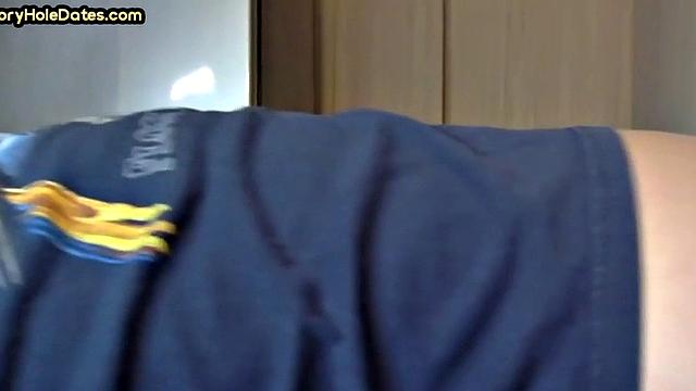 Mature gay man gets gloryhole action after sucking cock