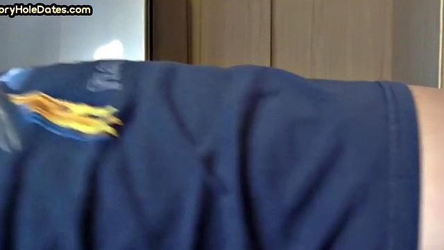 Mature gay man gets gloryhole action after sucking cock