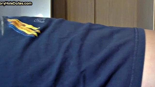 Mature gay man gets gloryhole action after sucking cock