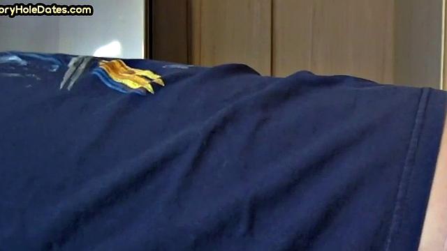 Mature gay man gets gloryhole action after sucking cock