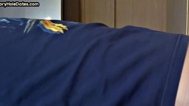 Mature gay man gets gloryhole action after sucking cock