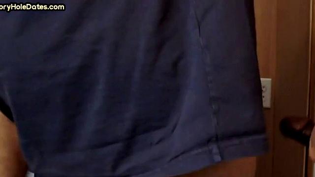 Mature gay man gets gloryhole action after sucking cock