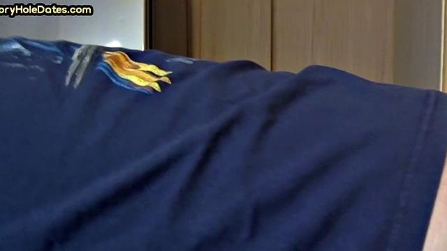 Mature gay man gets gloryhole action after sucking cock