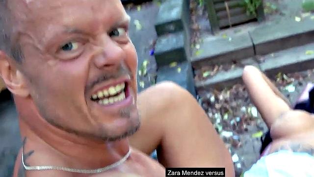 POV public German bomb enjoys outdoor amateur sex