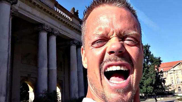 POV public German bomb enjoys outdoor amateur sex