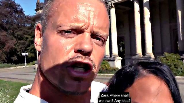 POV public German bomb enjoys outdoor amateur sex