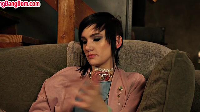 Alt babe gangbanged and covered in cum by multiple guys