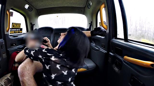 Petite brunette gets her tight ass drilled in backseat action