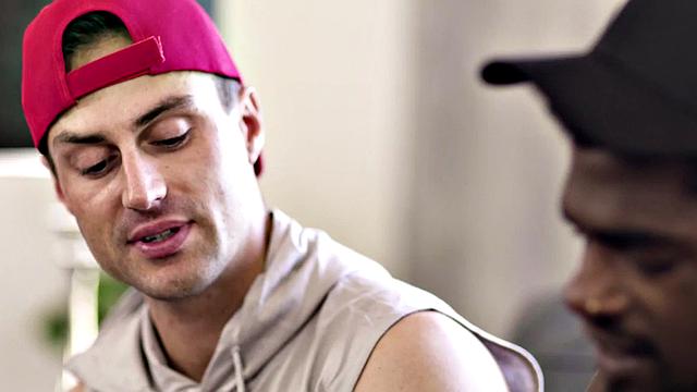 athletic jock gets asslicked by black BF after BJ