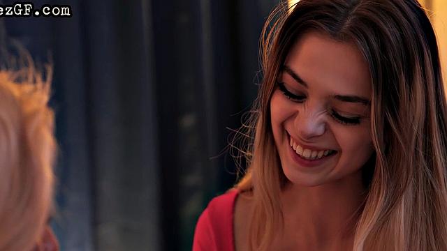 Lesbian Asian MILF muffdiving busty babe in 69