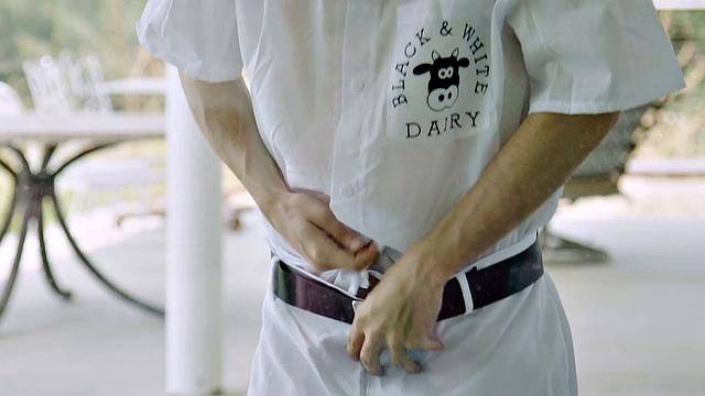 Curvy ebony rammed in bathroom after workout