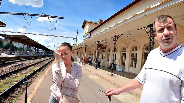 HUNT4K. For money old guy permits stranger to fuck his ravishing GF