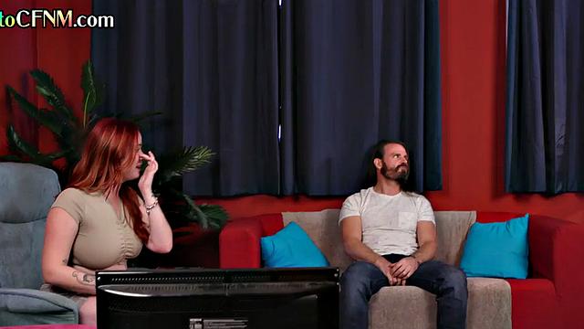 CFNM British babe sucks cock in group amateur BJ