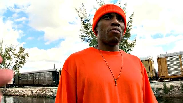 Real picked up Ebony drilled outdoors in public place