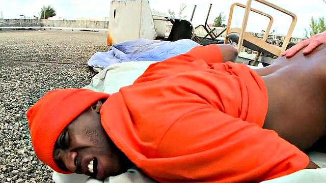 Real picked up Ebony drilled outdoors in public place