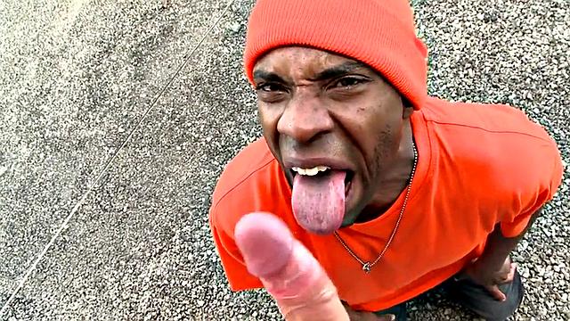 Real picked up Ebony drilled outdoors in public place