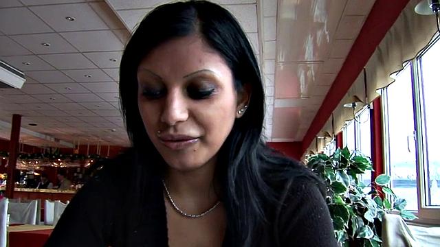 Pierced Latina fucked by big dick in doggystyle