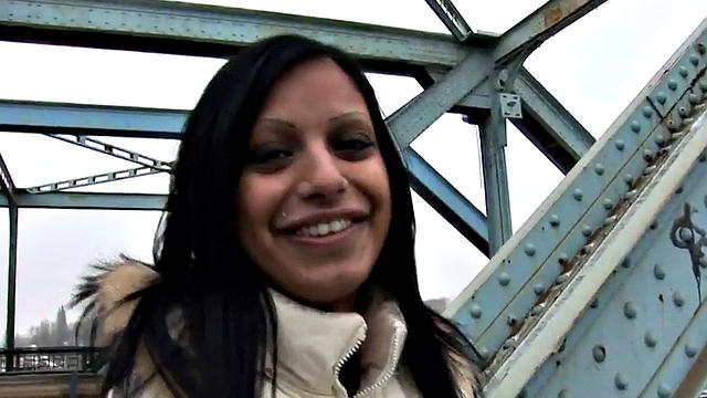 Pierced Latina fucked by big dick in doggystyle