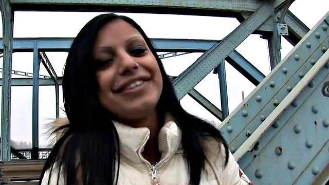 Pierced Latina fucked by big dick in doggystyle