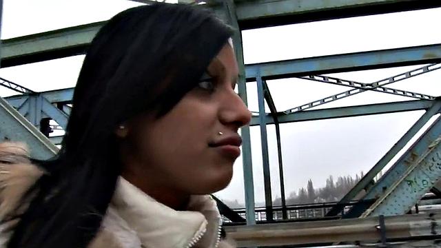 Pierced Latina fucked by big dick in doggystyle