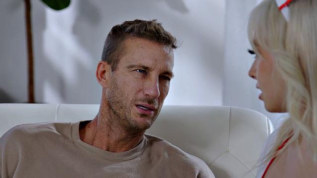 Sexy big-titted nurse fucked by patient in wet pussy