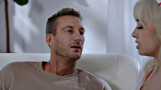 Sexy big-titted nurse fucked by patient in wet pussy