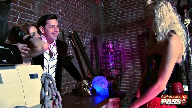 stockinged babes in orgy