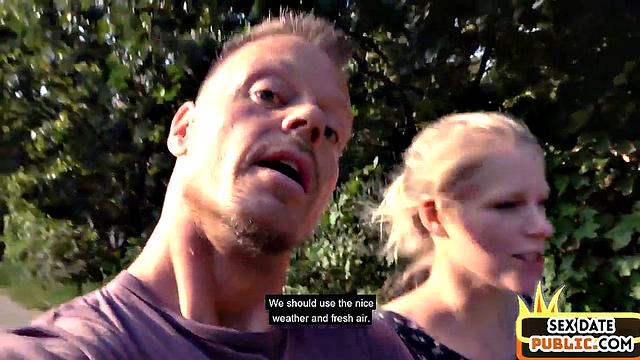 Outdoor German amateur gets fucked on sex date