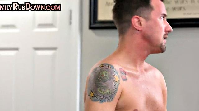 WAM stepmom gagging on stepson's cock before fucking