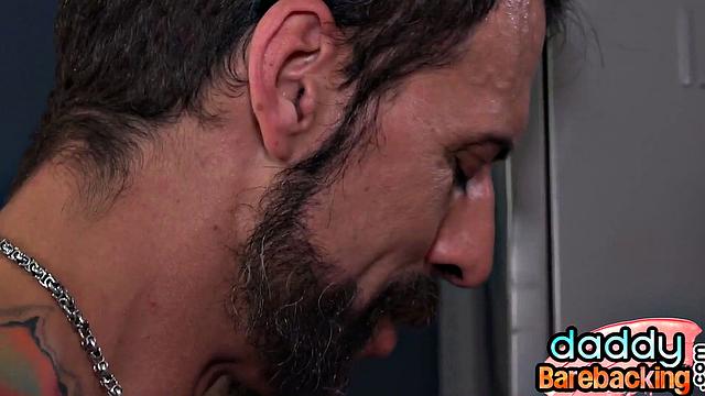 Skinny 21yo shared by 2 horny DILFs