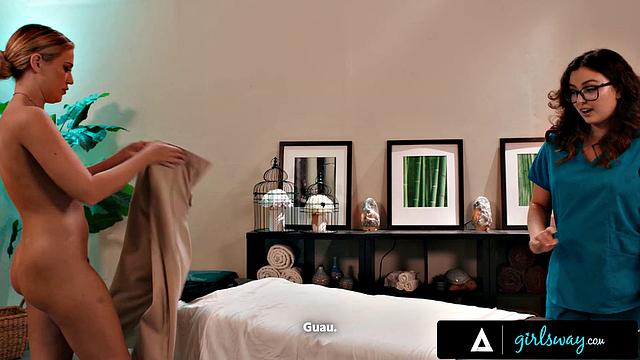 GIRLSWAY - Soldier Blake Blossom Gets Steamy Rub From Masseuse Leana Lovings