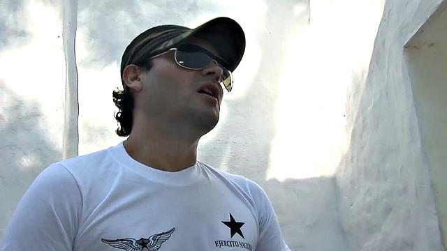 Navy daddy fucks skinny bottom twink outdoor till cum