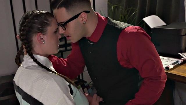 Bigtit babe sucking before riding cock in erotic couple