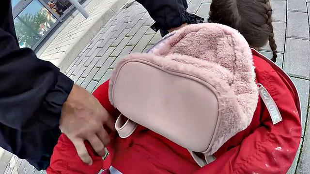 Naughty teen gets punished & fucked hard by security in hot threesome