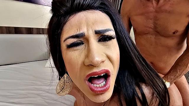 Watch this tattooed Latina MILF take a hard pounding and get a load of jizz on her face in heels and high heels