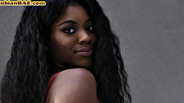 Red lingerie ebony riding lover after throating cock