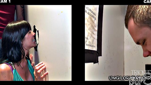 Fooled straight gets gloryhole gay BJ after casting