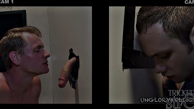 Fooled straight gets gloryhole gay BJ after casting