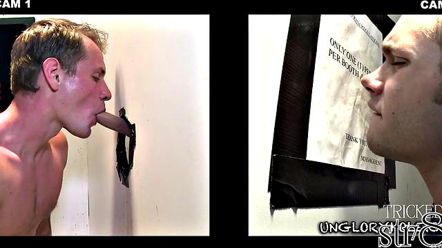 Fooled straight gets gloryhole gay BJ after casting