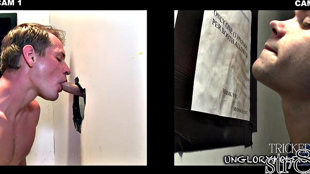 Fooled straight gets gloryhole gay BJ after casting