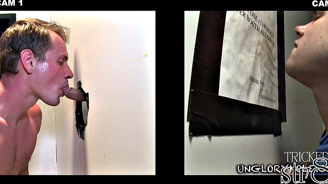 Fooled straight gets gloryhole gay BJ after casting