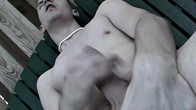 Zachary Pierce returns from a busy day of sightseeing, shopping and cruising. He decides to slip into a secluded outdoor spot and relieve his sexual tension. Zachary quickly tears away his clothing to reveal the fine contours of his naked physique.