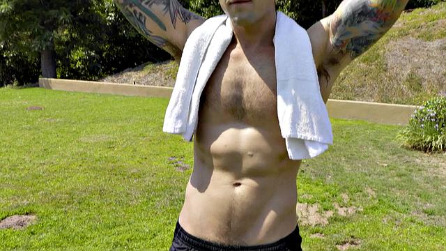 Yoga twink bareback fucked by BF at home after outdoor oral