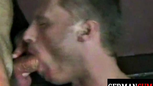 Athletic German bottom blows for jizz after sex