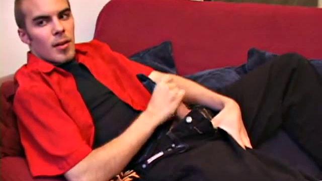 Jasper begins his solo jack off scene teasing us about doing something he never thought he would do. He jerks off for a while before he does that special thing. But when he does it, wow does this boy cum.